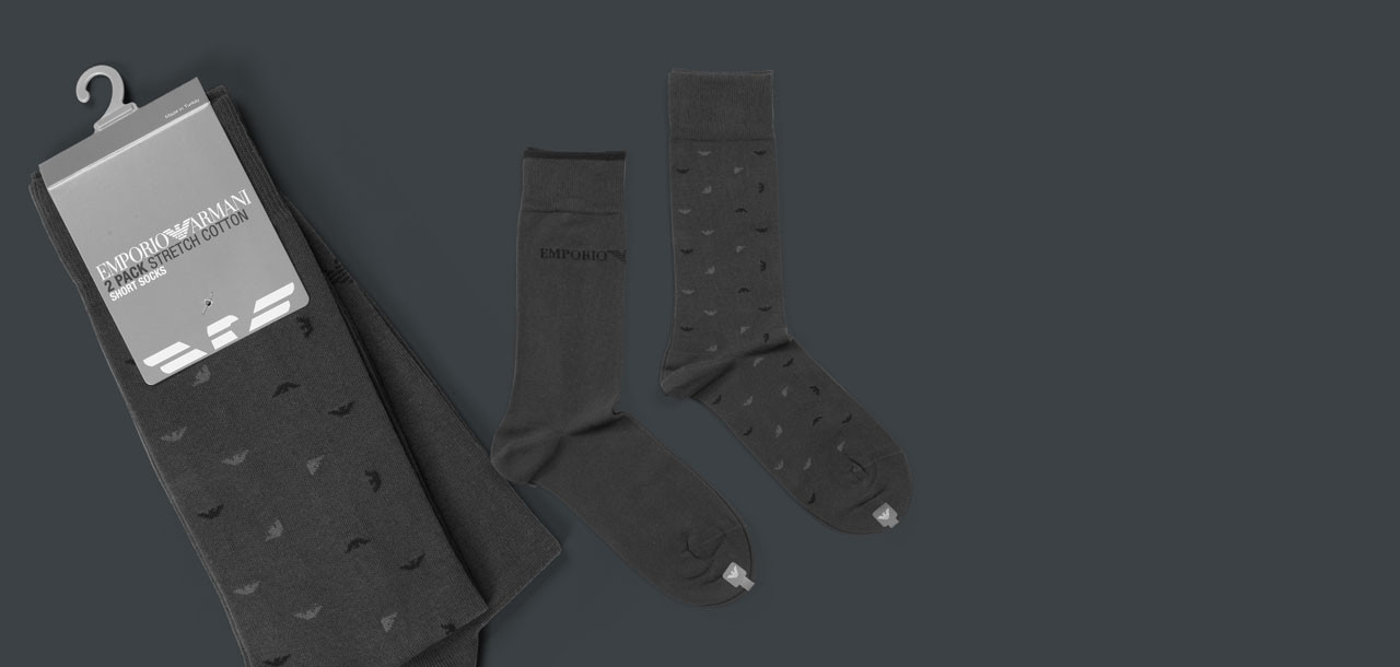 Emporio Armani Cotton Stretch Socks 2-Pack 8A292,