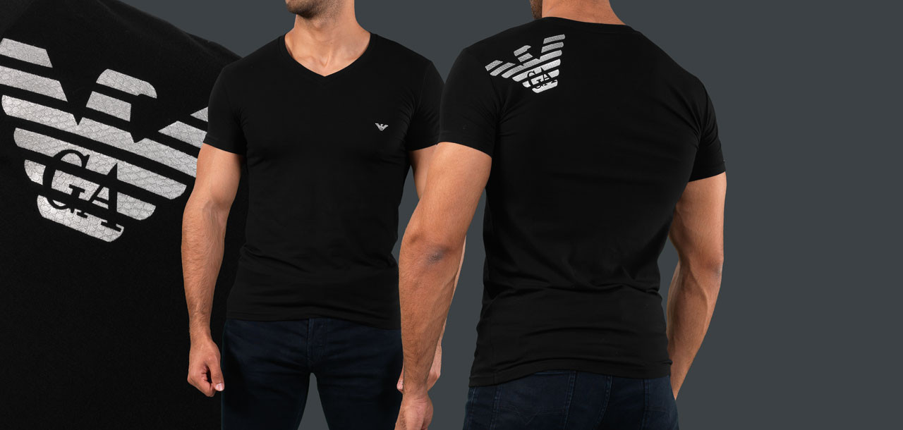 Emporio Armani Big Eagle Loungewear V-Neck T-Shirt 8A745,