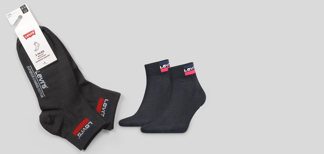 Levi_s Mid Cut Sportswear Logo Socks 2-Pack 4001,