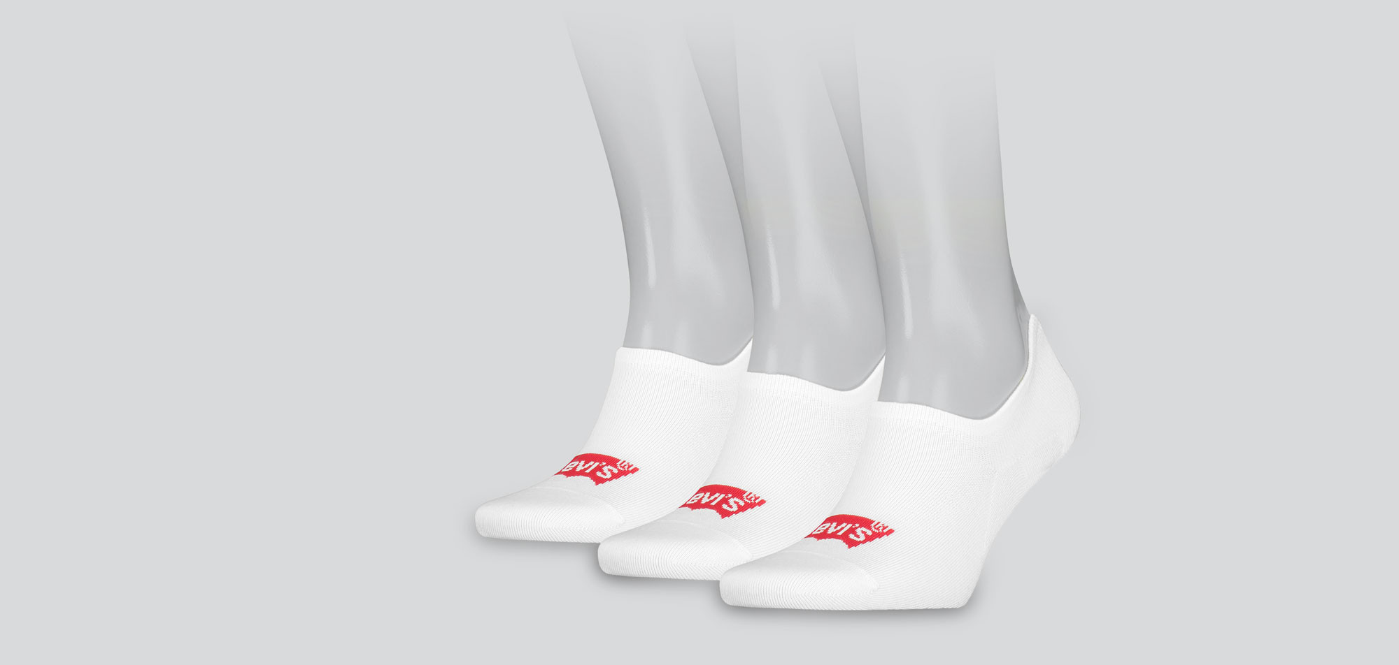Levi_s High Rise Batwing Logo Footie Socks 3-Pack 129,