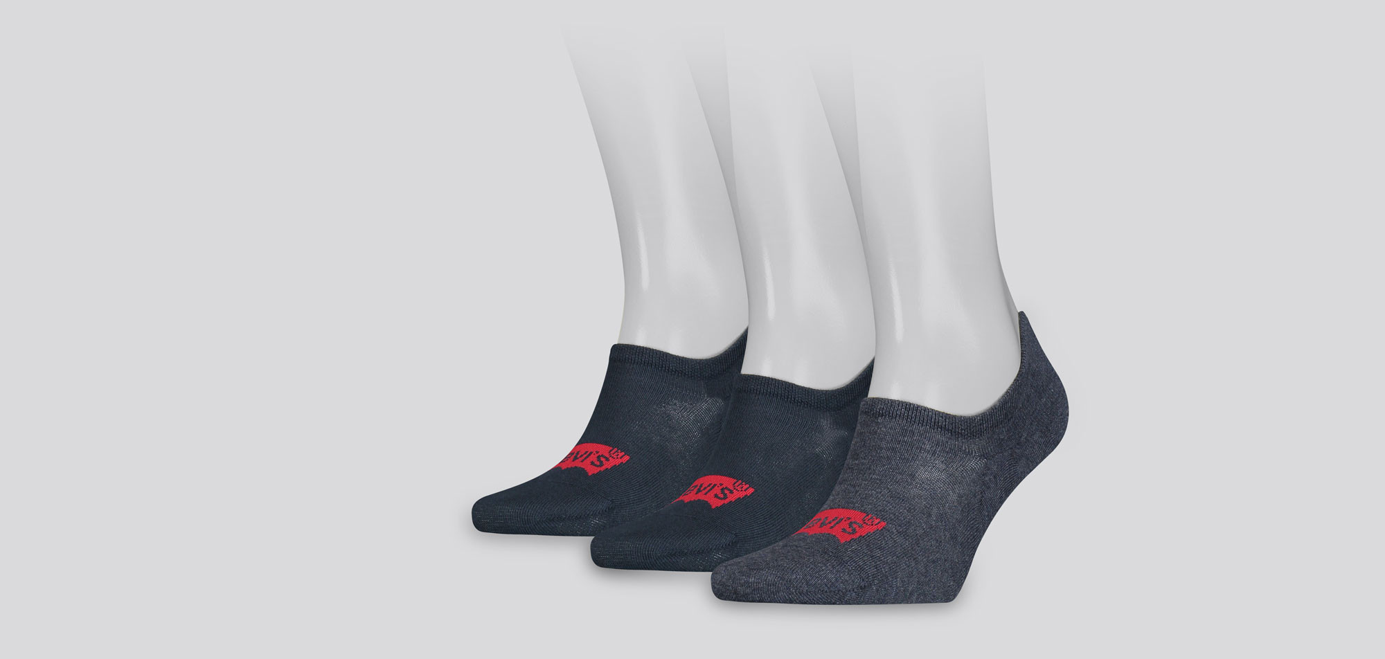 Levi_s High Rise Batwing Logo Footie Socks 3-Pack 129,