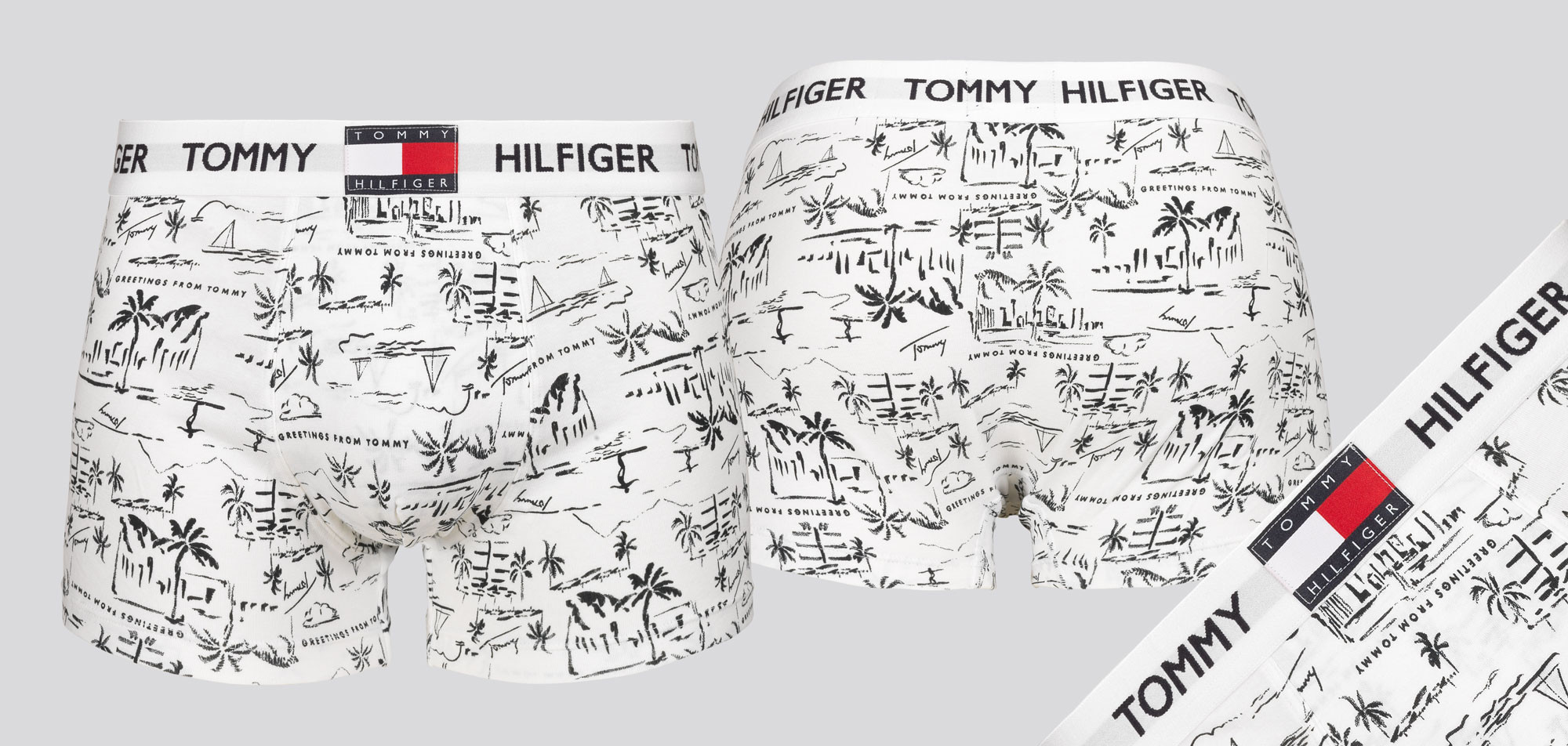 Tommy Hilfiger Trunk Print 832 Greetings White,