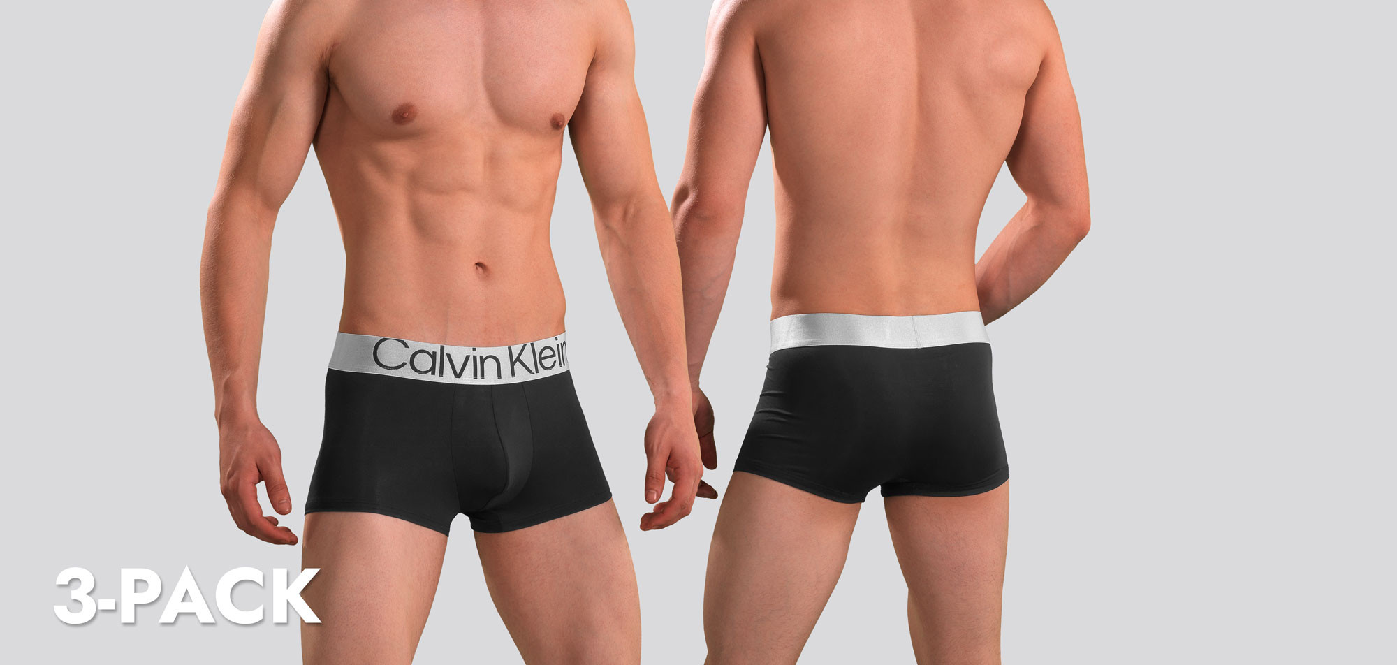 Calvin Klein Low Rise Trunk 3-pack NB3074A Microfiber Reconsidered Steel,
